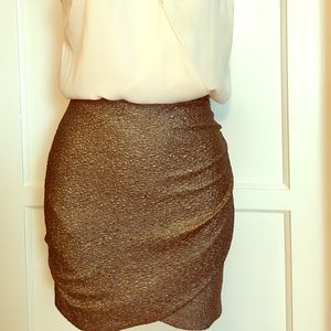 Copper Bronze bottom Cream chiffon top dress Small